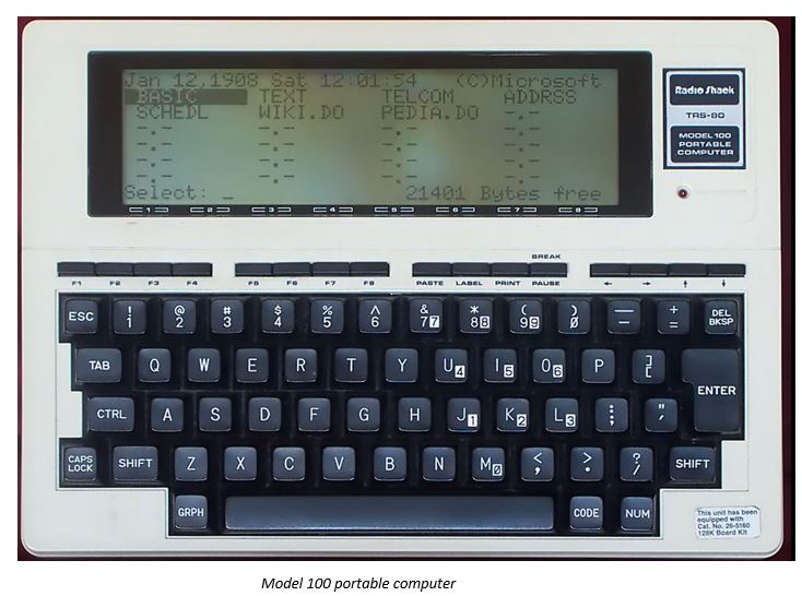 model 100 portable computer