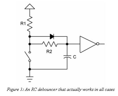 Complete RC debouncer circuit