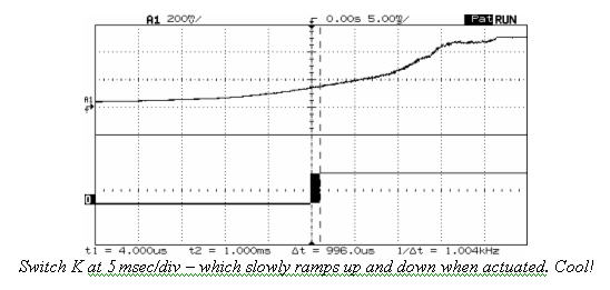 Scope trace of bouncing switch