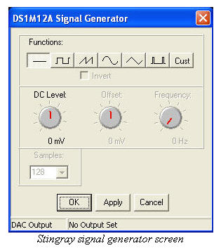 Stingray signal generator screen shot