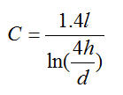 formula for Wire Capacitance