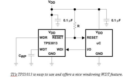 TI's TPS3813 watchdog