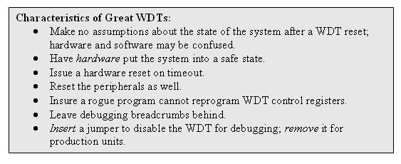 characteristics of a great watchdog timer