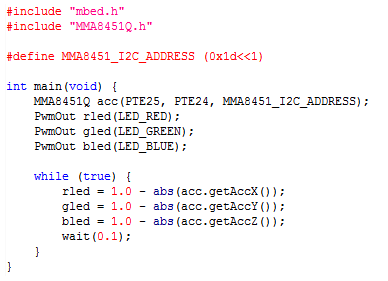 An accelerometer program 