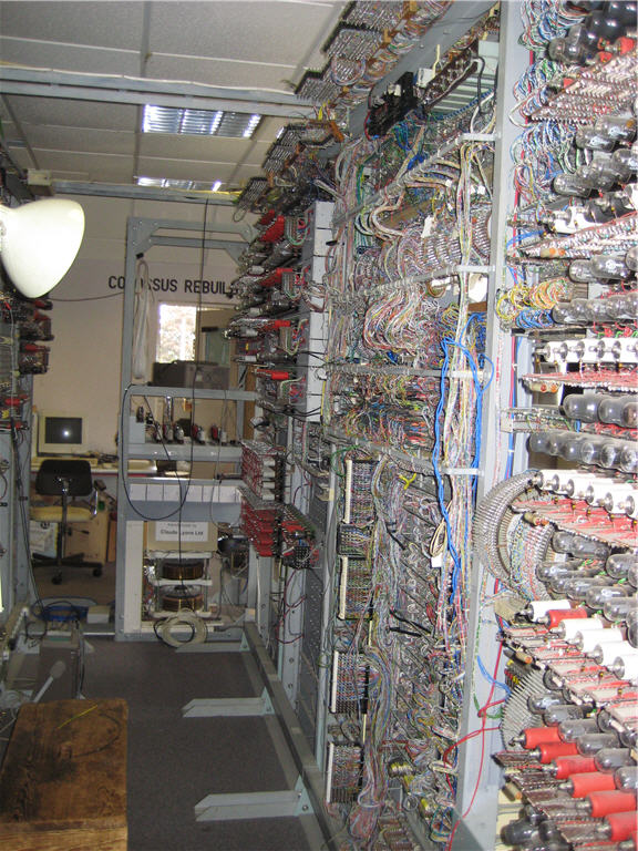 Inside the Colossus replica at Bletchley Park