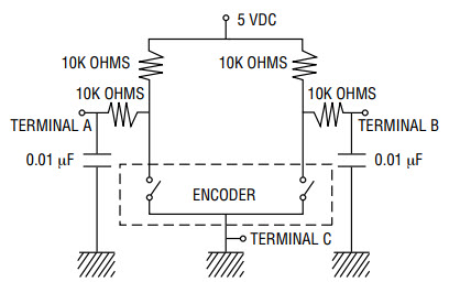 Encoder debounce circuit