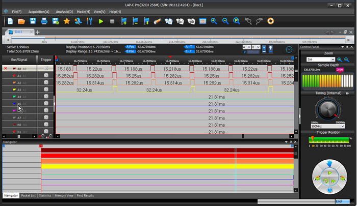 Zeroplus Logic Cube Pro main screen