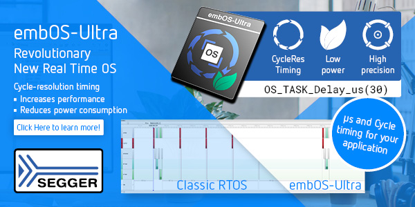SEGGER embOS Ultra Cycle-resolution accurate RTOS